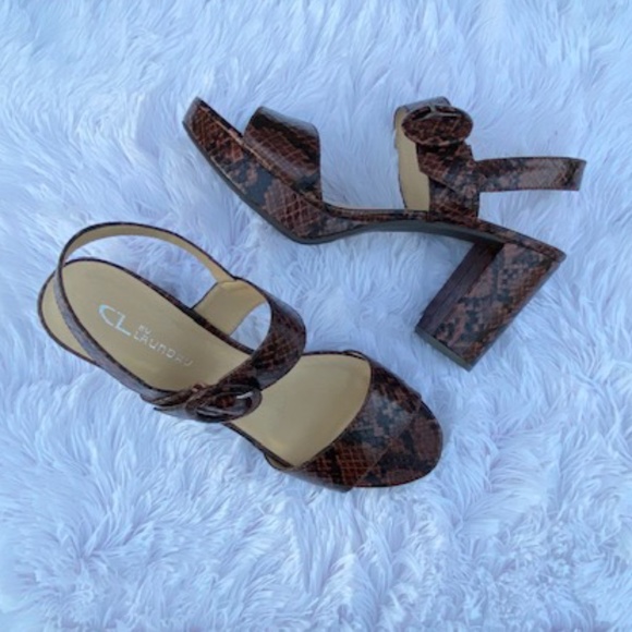 NIB Laundry Python Platform Sandals Size 10 - Picture 6 of 10